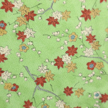 Load image into Gallery viewer, Haori Jacket Vintage(1950-1980) Light Green Maple Leaf Branch Silk #9240E3
