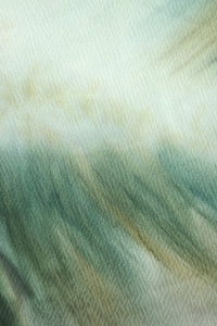 Haori Jacket Vintage(1950-1980) Green Wave Silk #8562G1