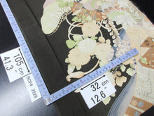 Load image into Gallery viewer, BCF#2928 Silk Tomesode Fabric Vintage(1920-1950) Plum blossom Chrysanthemum 41.3x12.6in(105x32cm)
