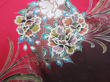 Load image into Gallery viewer, Furisode Red Butterfly Peony Tall Silk #7783K4
