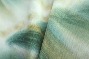 Haori Jacket Vintage(1950-1980) Green Wave Silk #8562G1