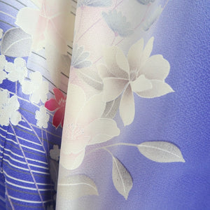 Kimono Blue Flower Tall Silk #9356F4