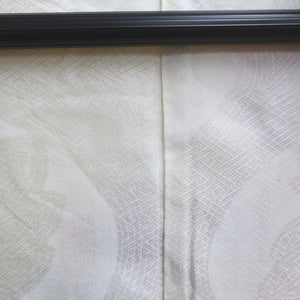 Haori Jacket Vintage(1950-1980) Cream white Roketsu-zome Maple Chirimen Silk #9021D1