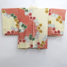 Load image into Gallery viewer, Haori Jacket Vintage(1950-1980) Cream white Roketsu-zome Maple Chirimen Silk #9021D1
