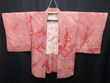 Load image into Gallery viewer, Haori Jacket Vintage(1950-1980) Red Full Shibori Ume Branch Silk #7653J2
