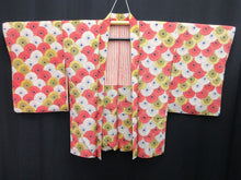 Load image into Gallery viewer, Haori Jacket Vintage(1950-1980) White Vermillion Yellow Chrysanthemum Kikuzukushi Silk #8105A3
