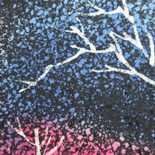 Load image into Gallery viewer, Haori Jacket Vintage(1950-1980) Black Blue Pink Tree Silk #9446G3
