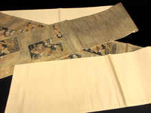 Load image into Gallery viewer, Fukuro Obi Gold Pine Tree Chrysanthemum Ryusui Silk BB123W8
