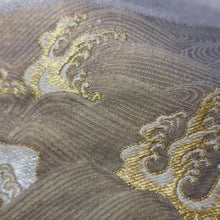 Load image into Gallery viewer, Fukuro Obi Vintage(1950-1980) Silver Gold Wave Silk BB196V2
