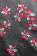 Load image into Gallery viewer, Haori Jacket Vintage(1920-1950) Dark Steel-gray Bellflower Meisen Silk #8339C4
