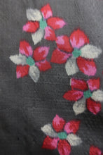 Load image into Gallery viewer, Haori Jacket Vintage(1920-1950) Dark Steel-gray Bellflower Meisen Silk #8339C4
