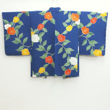 Load image into Gallery viewer, Haori Jacket Vintage(1950-1980) Blue Camellia Roketsuzome Silk #9241E3

