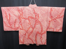 Load image into Gallery viewer, Haori Jacket Vintage(1950-1980) Red Full Shibori Ume Branch Silk #7653J2
