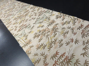 BB8308AE Silk Obi Fabric Vintage(1920-1950) Bamboo Tree Off white 97.6x11.8in(248x30cm)