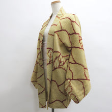 Load image into Gallery viewer, Haori Jacket Vintage(1950-1980) Yellow brown Full Shibori Tree Mountain Silk #9068D2
