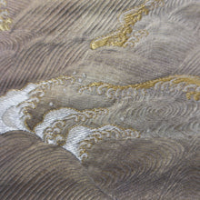Load image into Gallery viewer, Fukuro Obi Vintage(1950-1980) Silver Gold Wave Silk BB196V2
