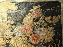 Load image into Gallery viewer, Fukuro Obi Gold Pine Tree Chrysanthemum Ryusui Silk BB123W8
