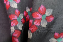 Load image into Gallery viewer, Haori Jacket Vintage(1920-1950) Dark Steel-gray Bellflower Meisen Silk #8339C4
