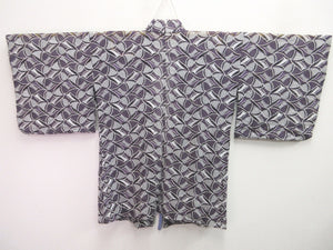 Haori Jacket Vintage(1950-1980) Pearl white White Butterfly See-Through Rayon #8259B5