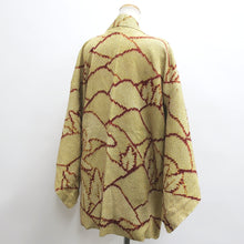 Load image into Gallery viewer, Haori Jacket Vintage(1950-1980) Yellow brown Full Shibori Tree Mountain Silk #9068D2
