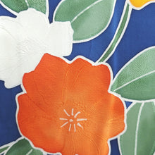 Load image into Gallery viewer, Haori Jacket Vintage(1950-1980) Blue Camellia Roketsuzome Silk #9241E3
