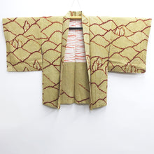 Load image into Gallery viewer, Haori Jacket Vintage(1950-1980) Yellow brown Full Shibori Tree Mountain Silk #9068D2
