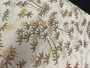 BB8308AE Silk Obi Fabric Vintage(1920-1950) Bamboo Tree Off white 97.6x11.8in(248x30cm)