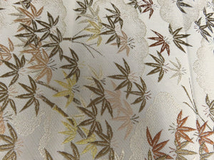 BB8308AE Silk Obi Fabric Vintage(1920-1950) Bamboo Tree Off white 97.6x11.8in(248x30cm)