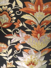Load image into Gallery viewer, Fukuro Obi Vintage(1950-1980) Black Gold Flower Silk BB62W4
