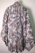 Load image into Gallery viewer, Haori Jacket Vintage(1950-1980) Cream white Gray Plum blossom Branch Silk #8564G1
