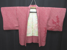 Load image into Gallery viewer, Haori Jacket Vintage(1950-1980) Red Full Shibori Plum blossom Silk #7596H4
