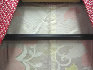 Haori Jacket Vintage(1950-1980) Red Full Shibori Plum blossom Silk #7596H4