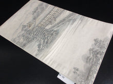 Load image into Gallery viewer, Fukuro Obi Gray Kyoto Imperial Palace Suibokuga Silk BB125W8
