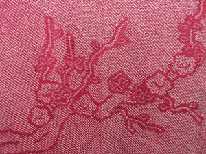 Haori Jacket Vintage(1950-1980) Red Full Shibori Plum blossom Silk #7596H4