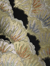 Load image into Gallery viewer, Fukuro Obi Vintage(1950-1980) Black Gold Pine Tree Silk BB83W5
