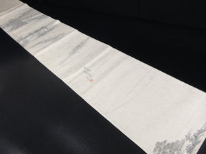 Fukuro Obi Gray Kyoto Imperial Palace Suibokuga Silk BB125W8