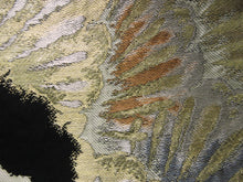 Load image into Gallery viewer, Fukuro Obi Vintage(1950-1980) Black Gold Pine Tree Silk BB83W5
