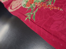 Load image into Gallery viewer, MKF#234 Silk Kimono Fabric Vintage(1920-1950) Flower Rinzu Red 47.2x13.0in(120x33cm)
