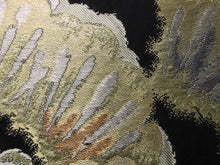 Load image into Gallery viewer, Fukuro Obi Vintage(1950-1980) Black Gold Pine Tree Silk BB83W5
