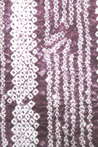 Haori Jacket Vintage(1950-1980) Purple Full Shibori Bamboo Silk #8814A4