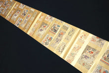 Load image into Gallery viewer, Fukuro Obi Gold Heian Period Aristocrats Plum blossom Silk BB160W1
