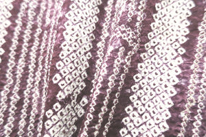 Haori Jacket Vintage(1950-1980) Purple Full Shibori Bamboo Silk #8814A4