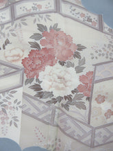 Load image into Gallery viewer, Kimono Blueish Gray Peony Tsukesage Tall Silk #7878L5
