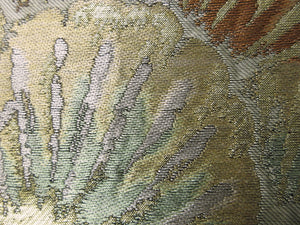 Fukuro Obi Vintage(1950-1980) Black Gold Pine Tree Silk BB83W5