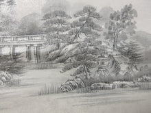 Load image into Gallery viewer, Fukuro Obi Gray Kyoto Imperial Palace Suibokuga Silk BB125W8
