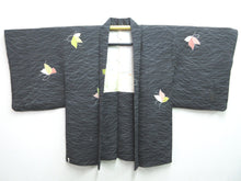 Load image into Gallery viewer, Haori Jacket Vintage(1950-1980) Black Butterfly Silk #7598H4
