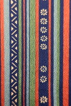 Load image into Gallery viewer, Haori Jacket Green Navy Vermillion Stripes Chirimen Rayon #8303C2
