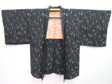Load image into Gallery viewer, Haori Jacket Vintage(1950-1980) Black Silver Mokume Grain Silk #8185B2

