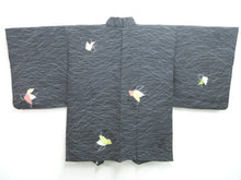 Load image into Gallery viewer, Haori Jacket Vintage(1950-1980) Black Butterfly Silk #7598H4
