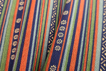 Load image into Gallery viewer, Haori Jacket Green Navy Vermillion Stripes Chirimen Rayon #8303C2
